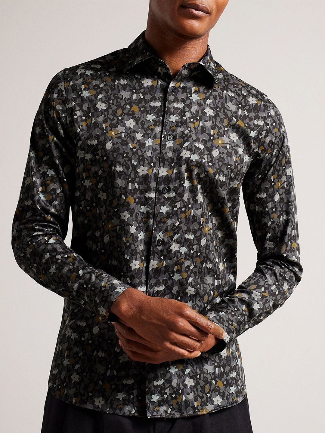 

Ted Baker Floral Printed Cotton Casual Shirt, Grey