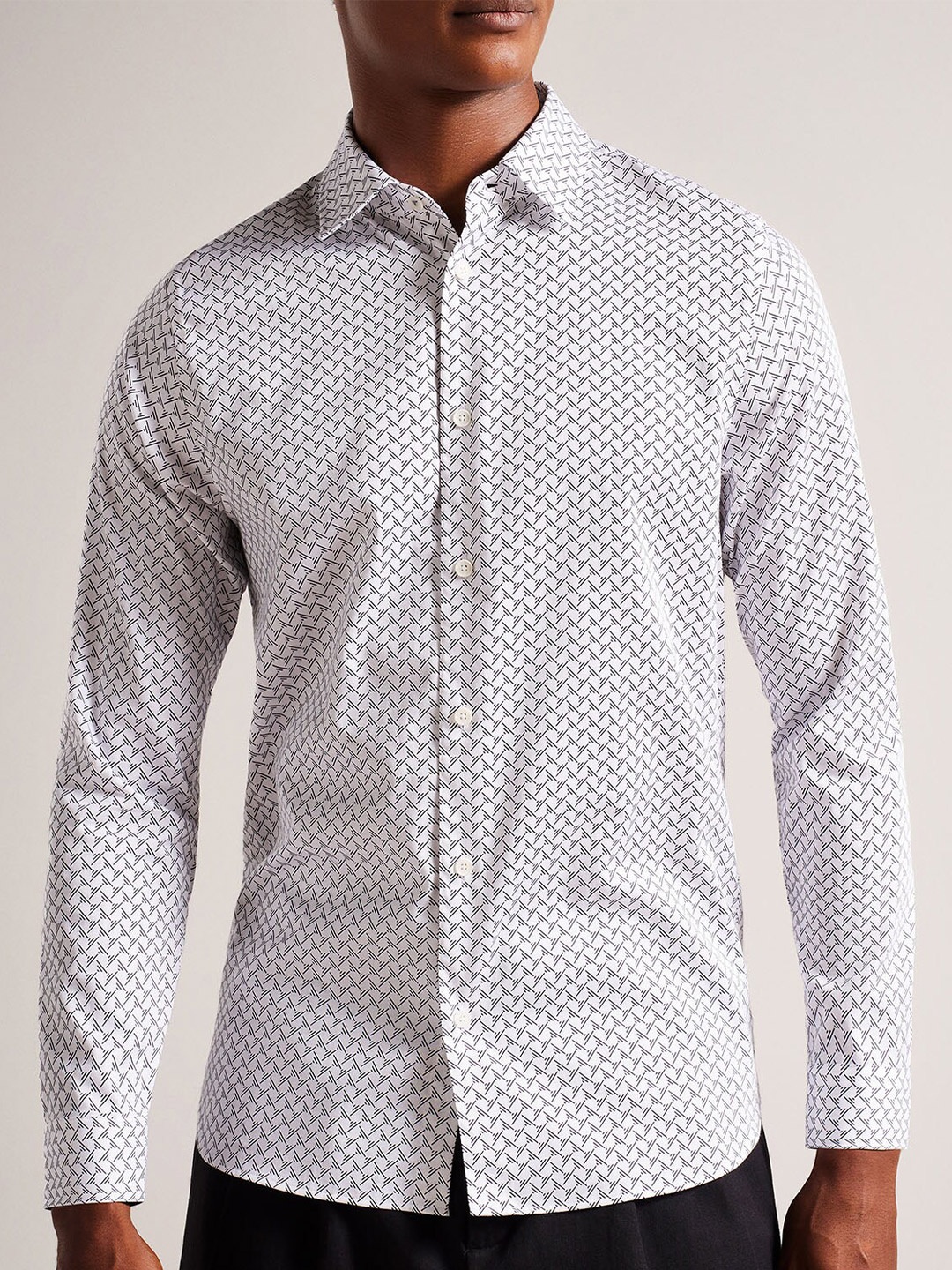 

Ted Baker Geometric Printed Casual Shirt, White