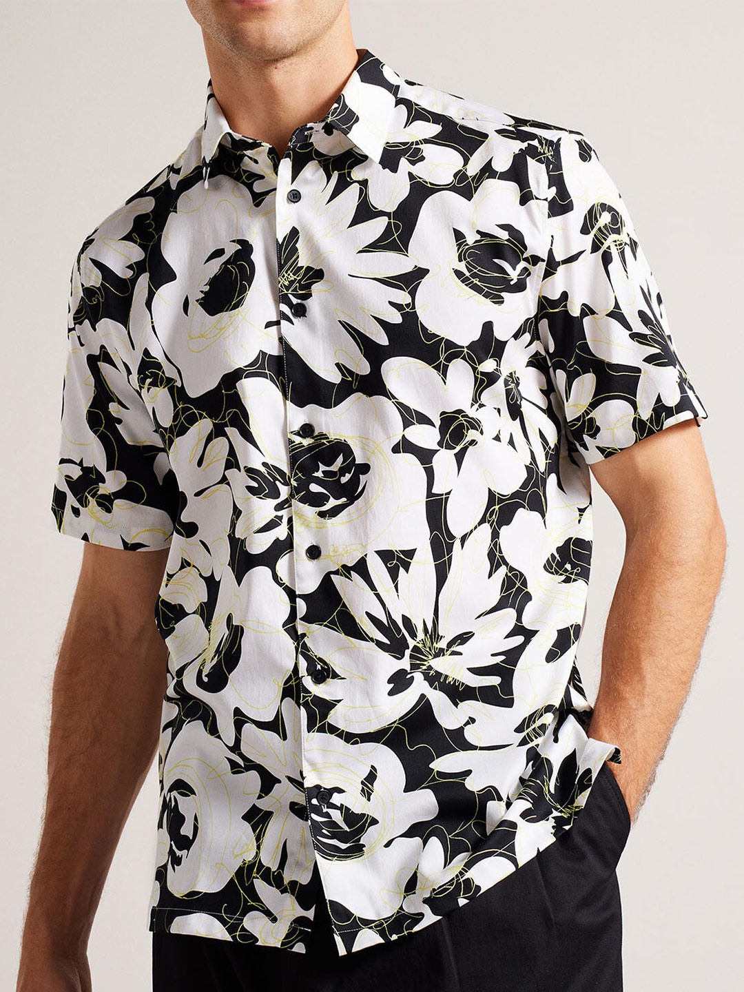

Ted Baker Floral Printed Casual Shirt, White