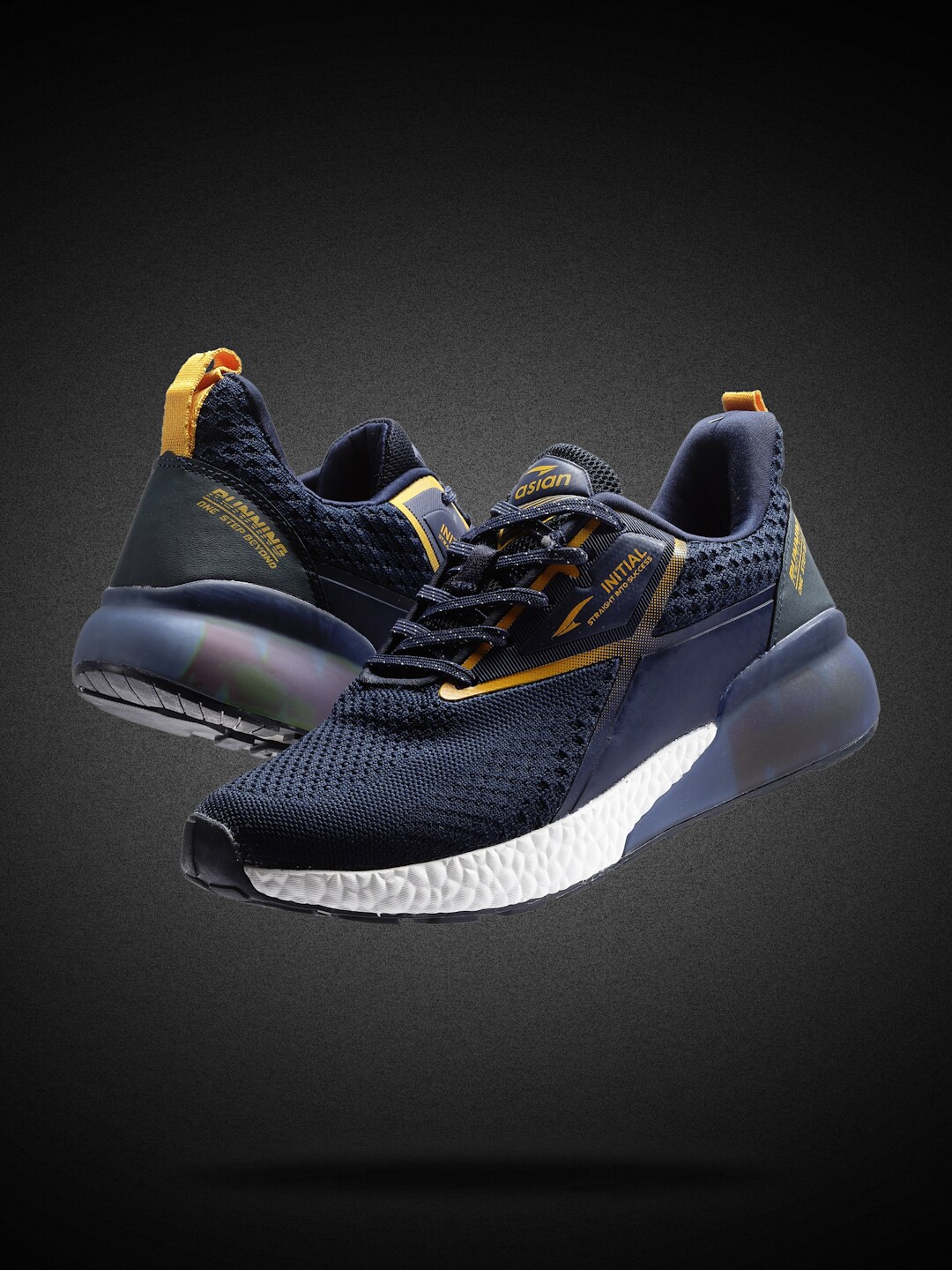 

ASIAN Men Woven Design Lightweight Sneakers, Navy blue