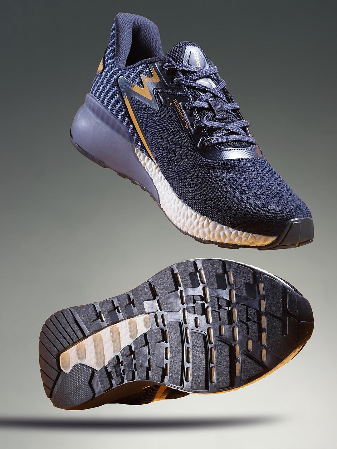 

ASIAN Men Woven Design Lightweight Sneakers, Navy blue