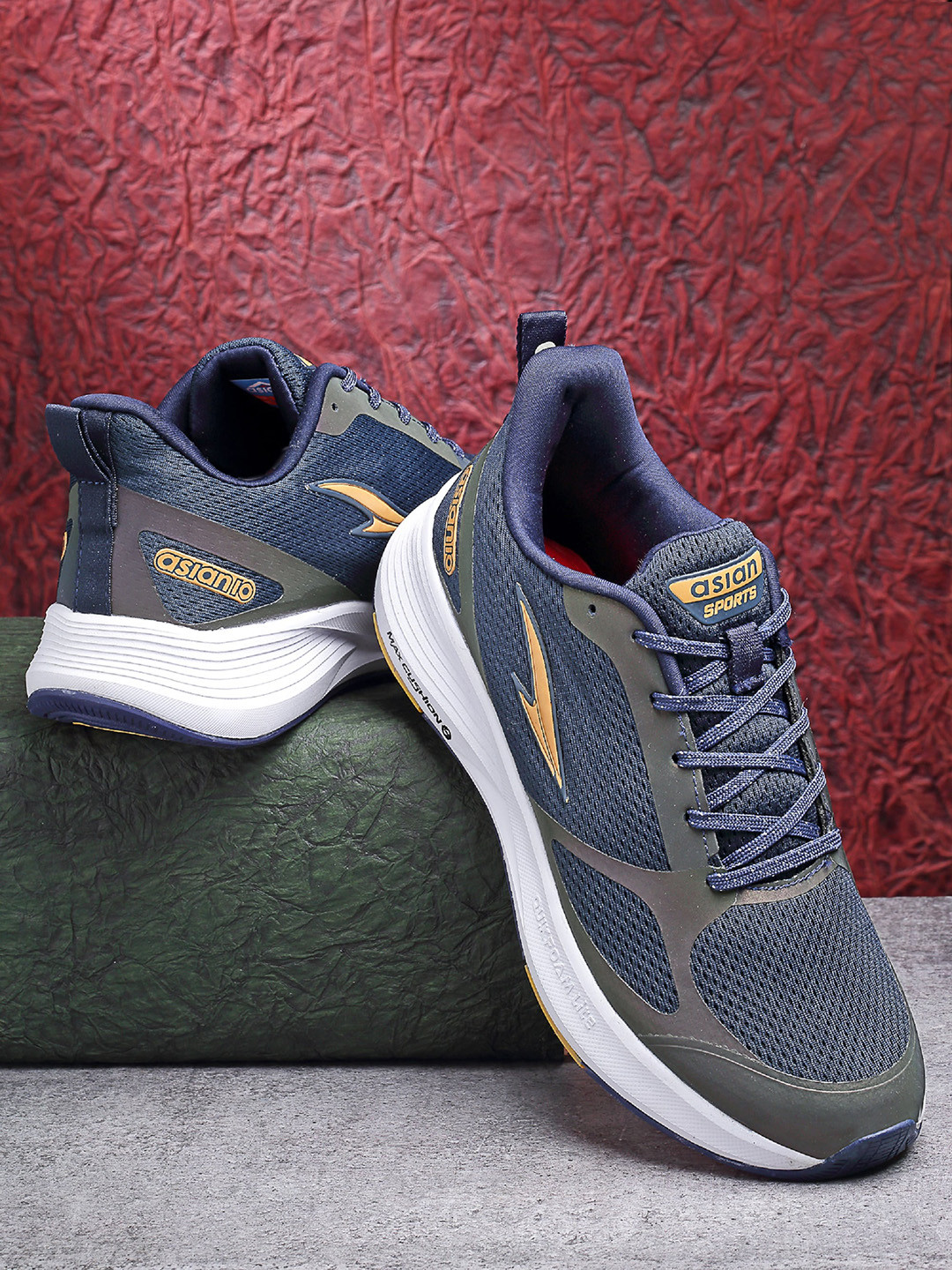 

ASIAN Men Woven Design Lightweight Sneakers, Navy blue
