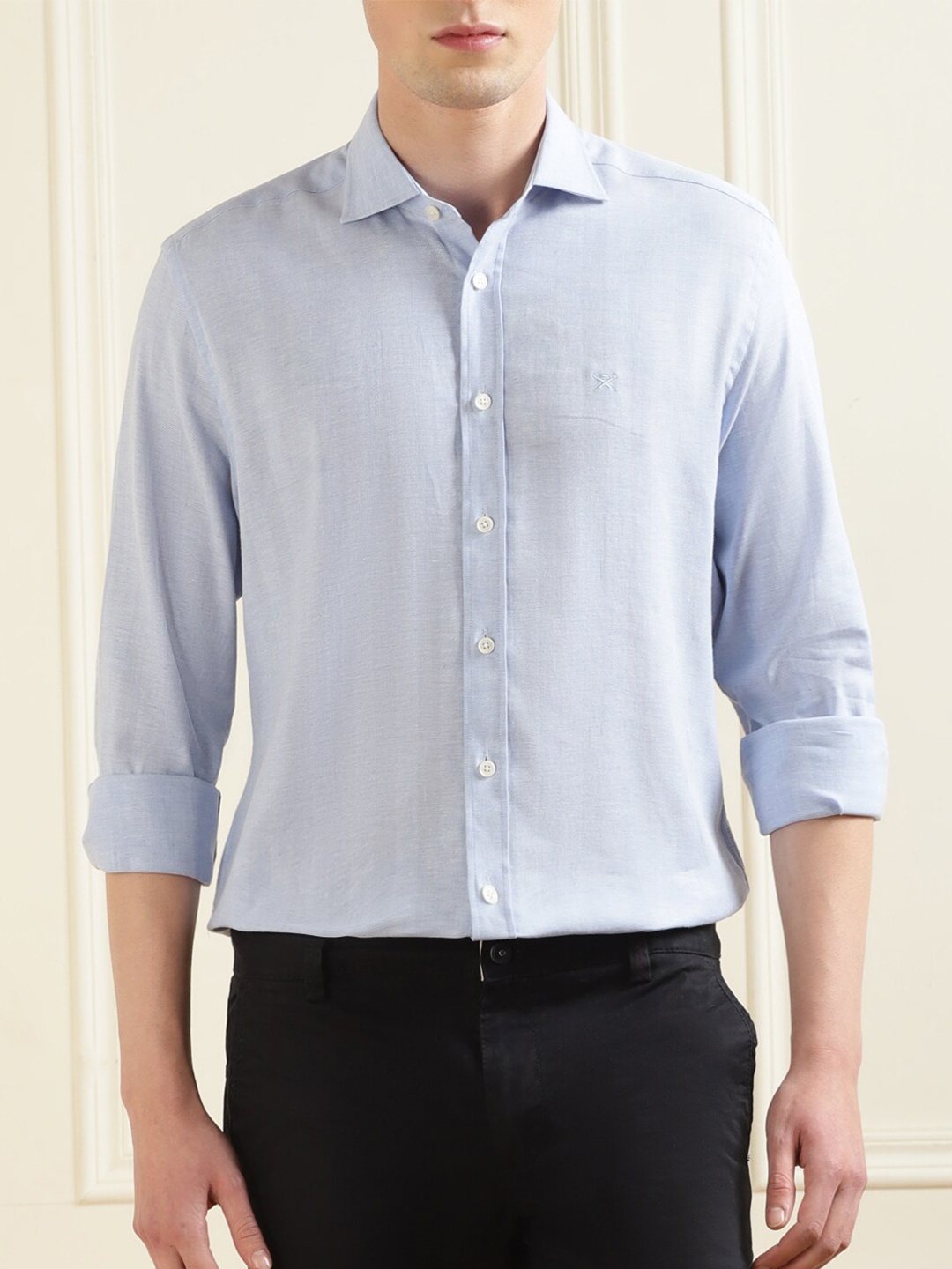 

HACKETT LONDON Spread Collar Cotton Casual Shirt, Blue