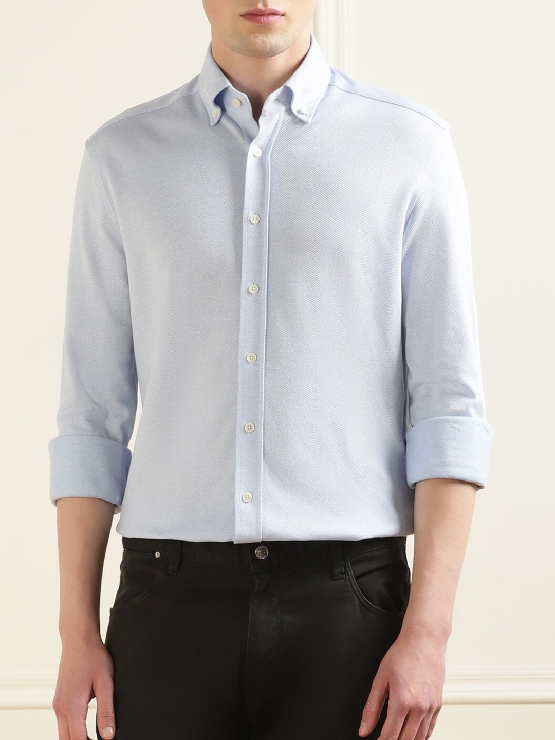 

HACKETT LONDON Spread Collar Cotton Casual Shirt, Blue