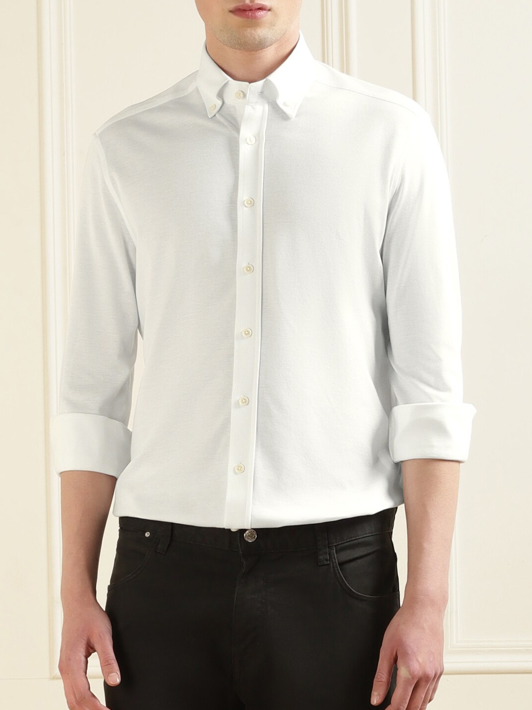 

HACKETT LONDON Button-Down Collar Pure Cotton Formal Shirt, White