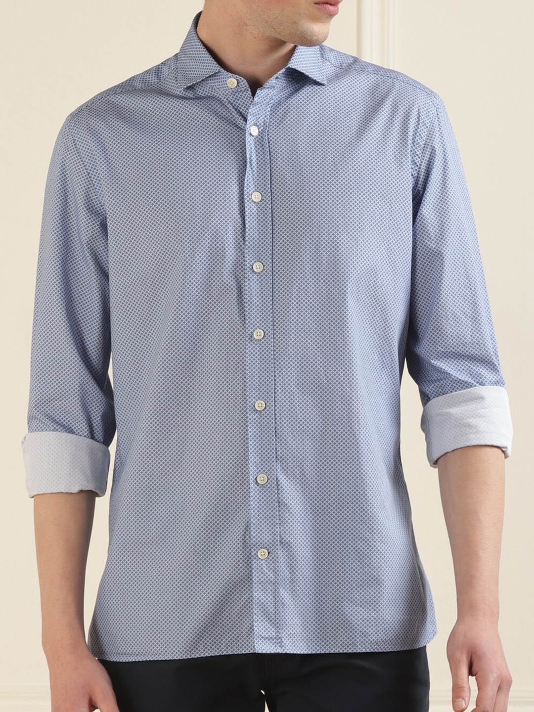 

HACKETT LONDON Micro Ditsy Printed Cotton Casual Shirt, Blue