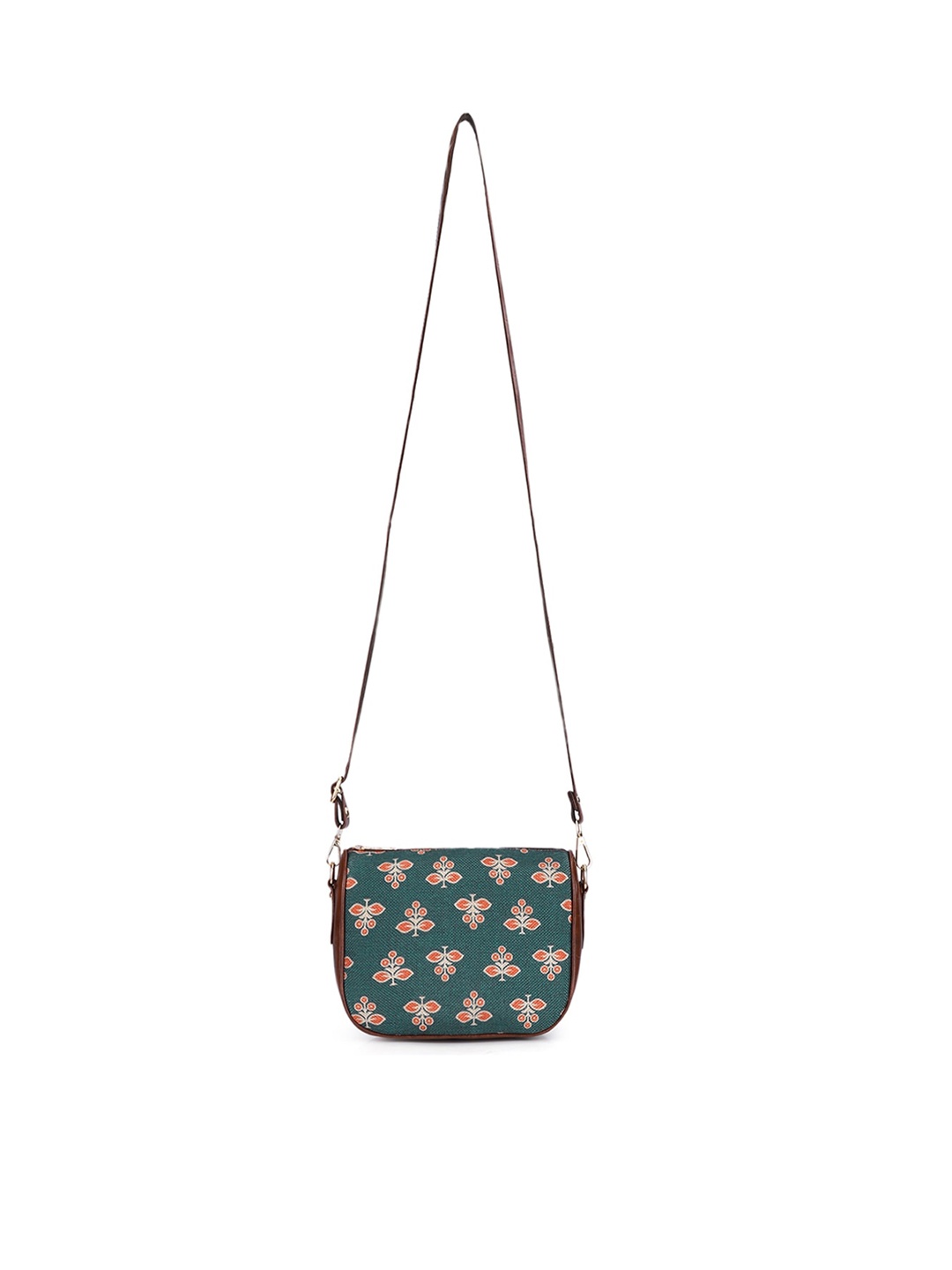 

THE CLOWNFISH Garnet Floral Structured Sling Bag, Grey