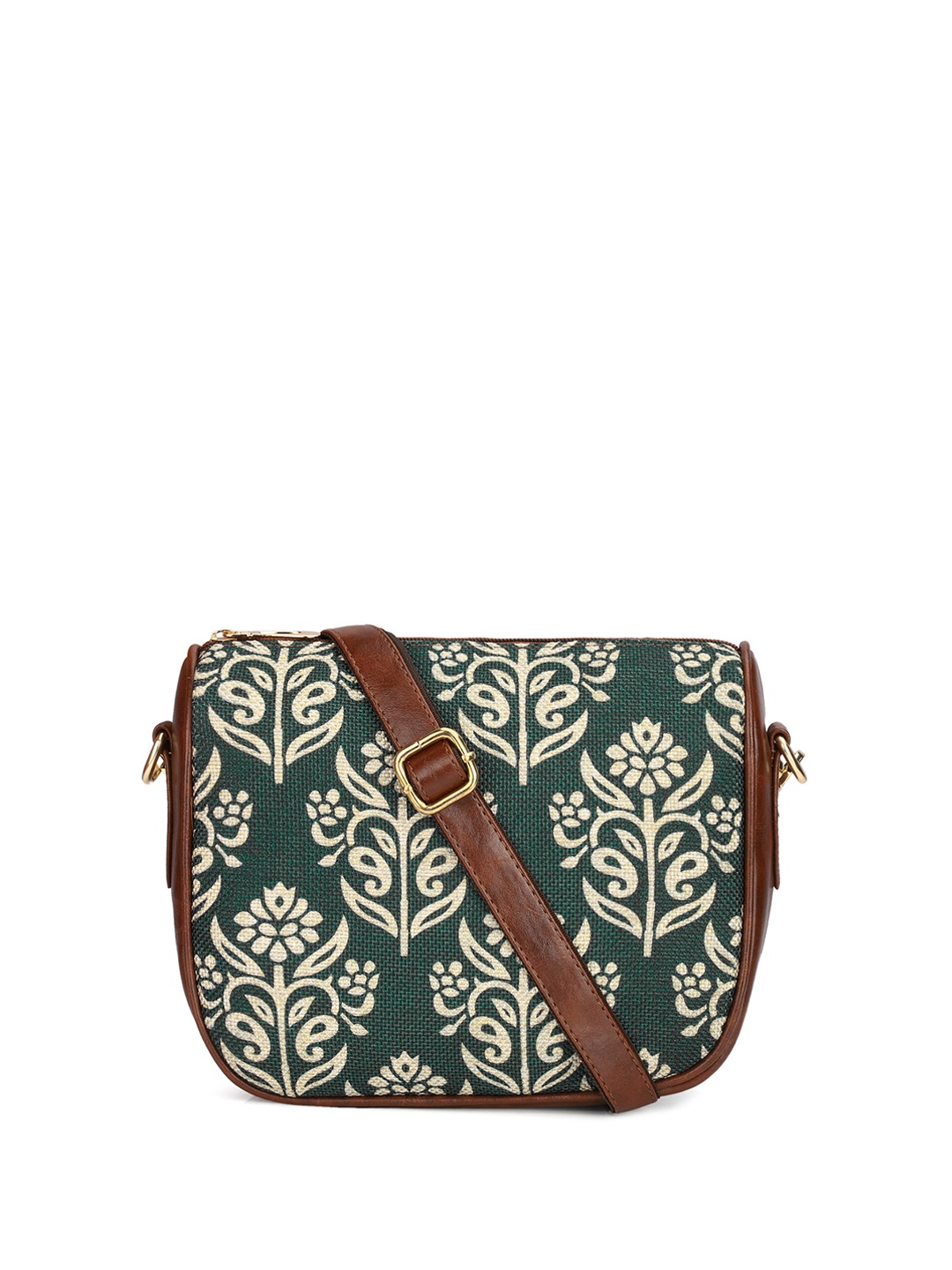 

THE CLOWNFISH Garnet Women Ethnic Motifs Printed Bucket Sling Bag, Green