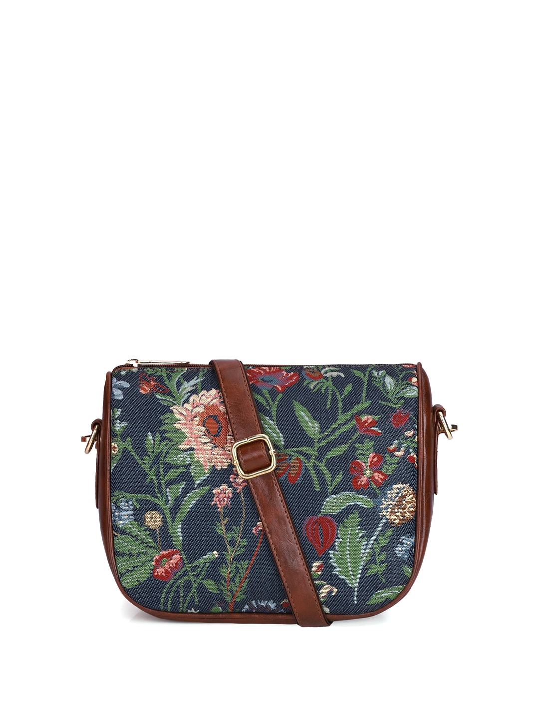 

THE CLOWNFISH Garnet Women Floral Printed Bucket Sling Bag, Olive