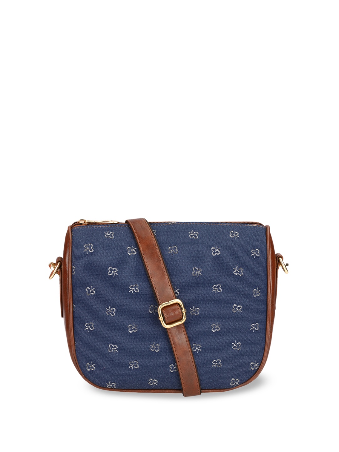 

THE CLOWNFISH Women Printed Structured Sling Bag, Navy blue