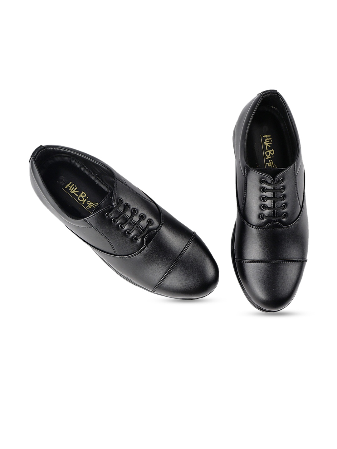 HikBi Men Anti-Slip Leather Formal Oxfords, Black