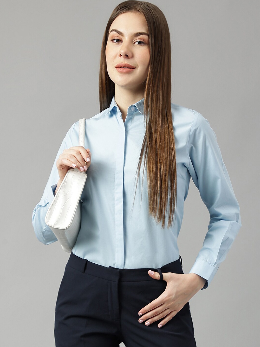 

Hancock Sharp Slim Fit Pure Cotton Formal Shirt, Blue