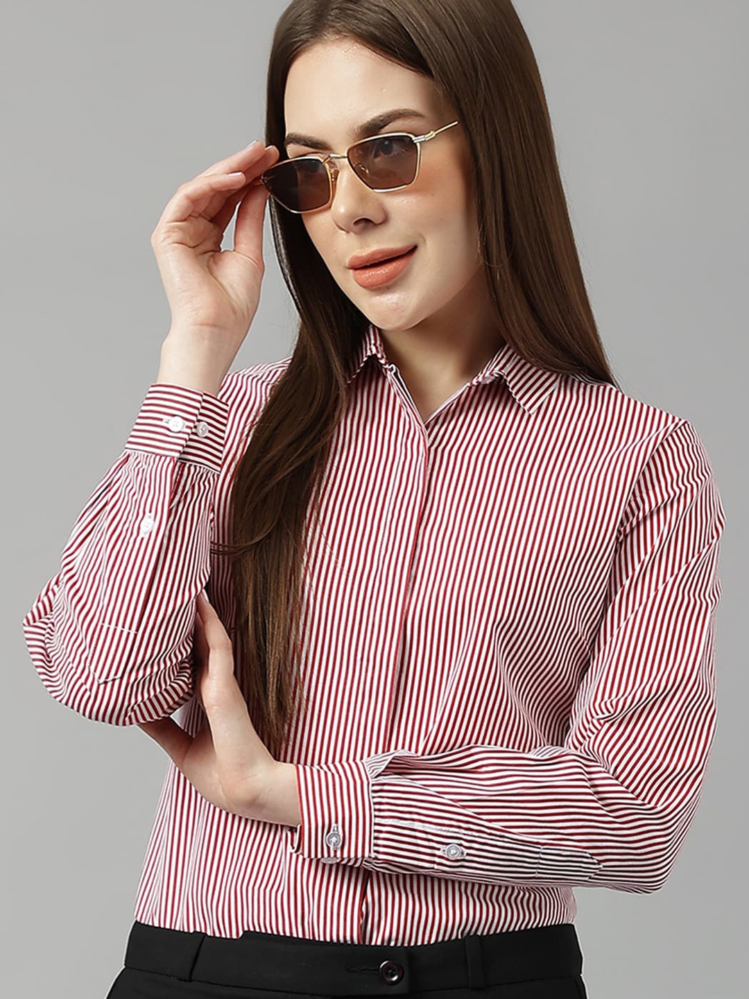 

Hancock Sharp Slim Fit Striped Pure Cotton Formal Shirt, White