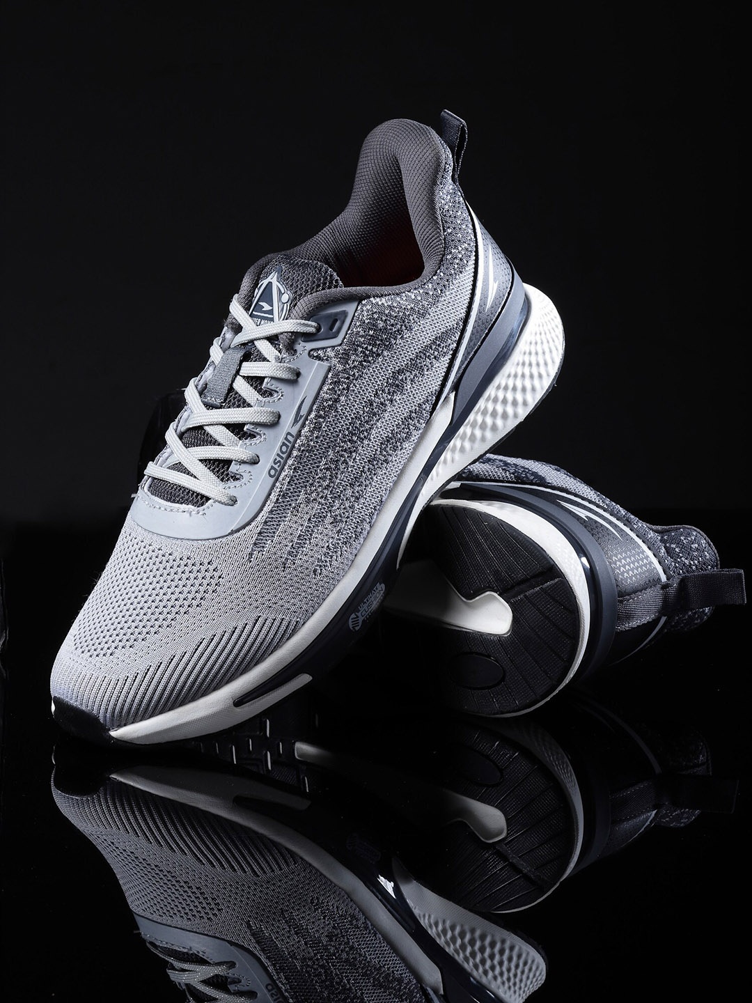 

ASIAN Men Woven Design Lightweight Sneakers, Grey