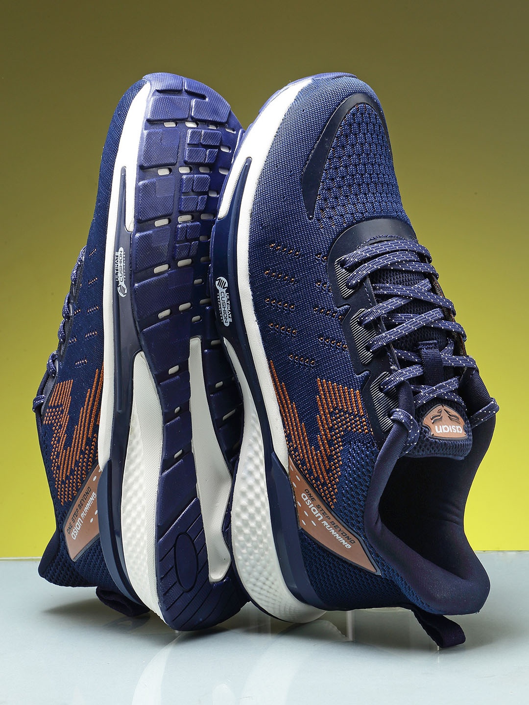 

ASIAN Men Woven Design Lightweight Sneakers, Navy blue