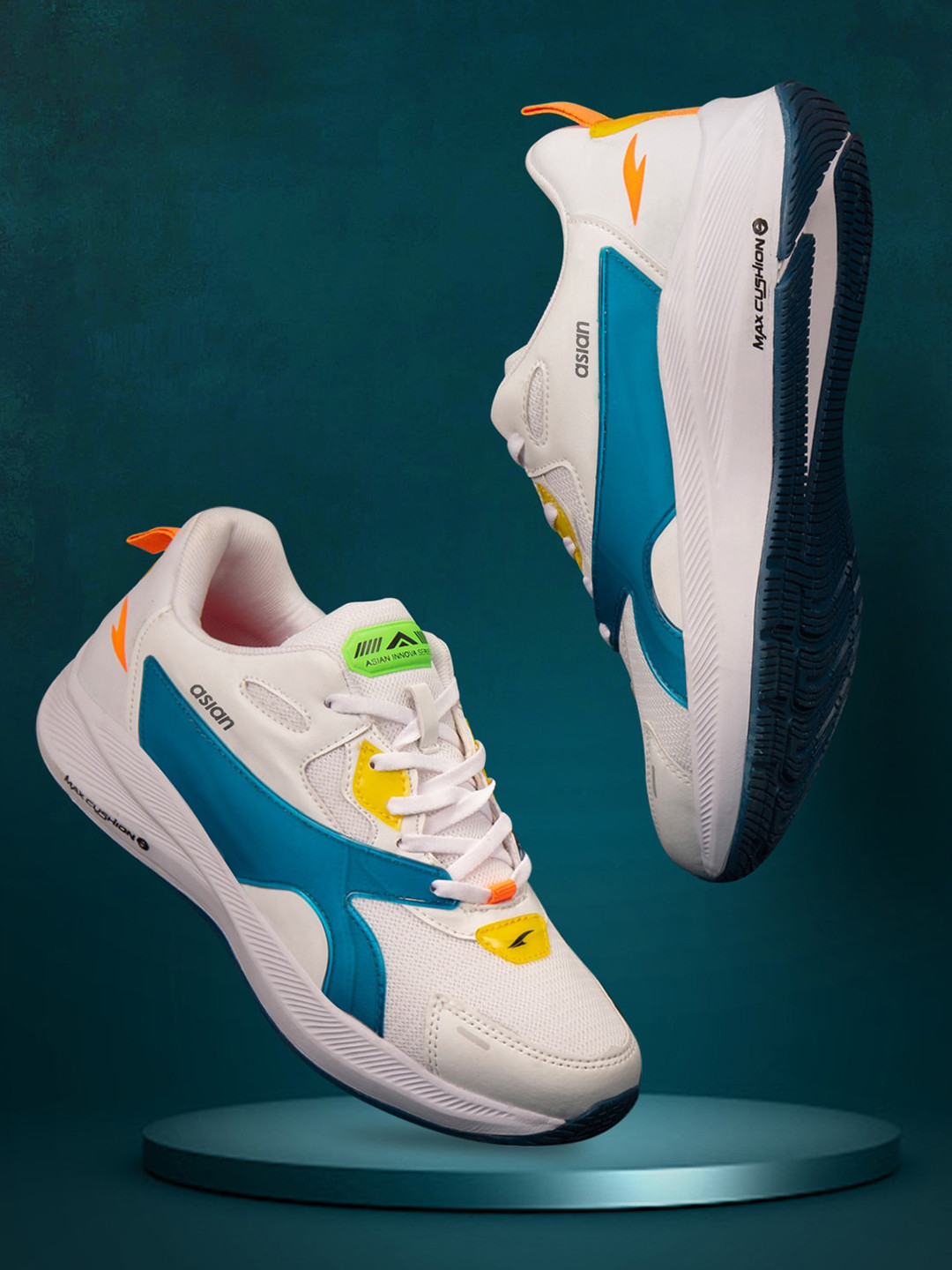 

ASIAN Men Colourblocked Lightweight Sneakers, White