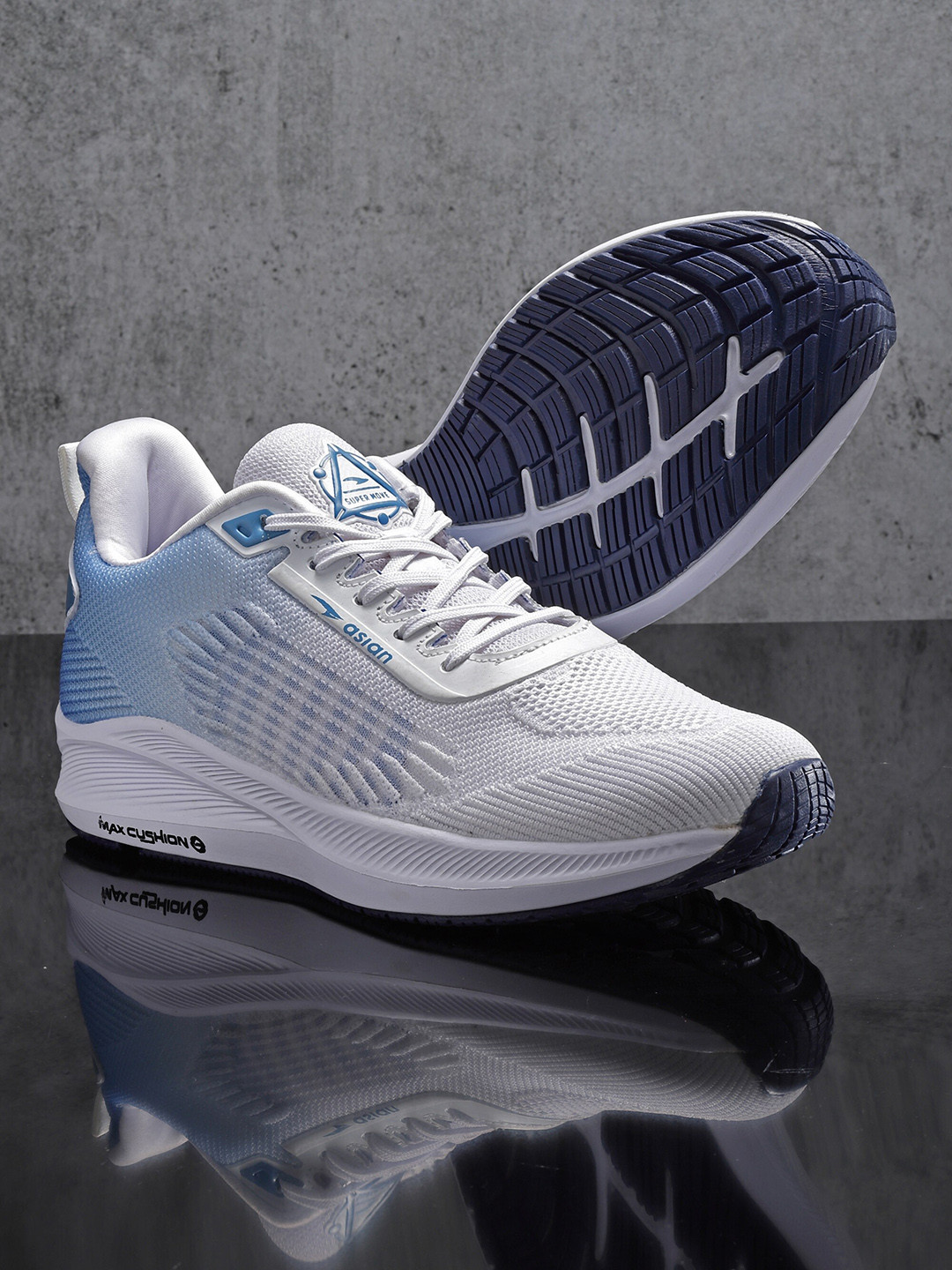 

ASIAN Men Woven Design Lightweight Sneakers, White