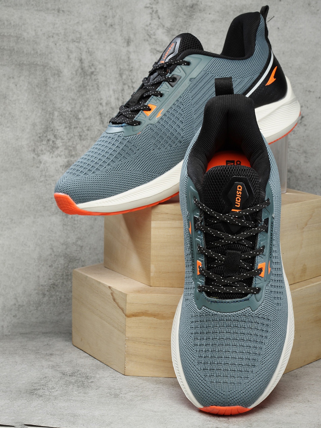 

ASIAN Men Woven Design Lightweight Sneakers, Blue