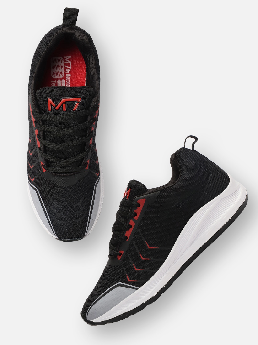 

M7 by Metronaut Men Woven Design Lightweight Comfort Insole Mesh Sneakers, Black