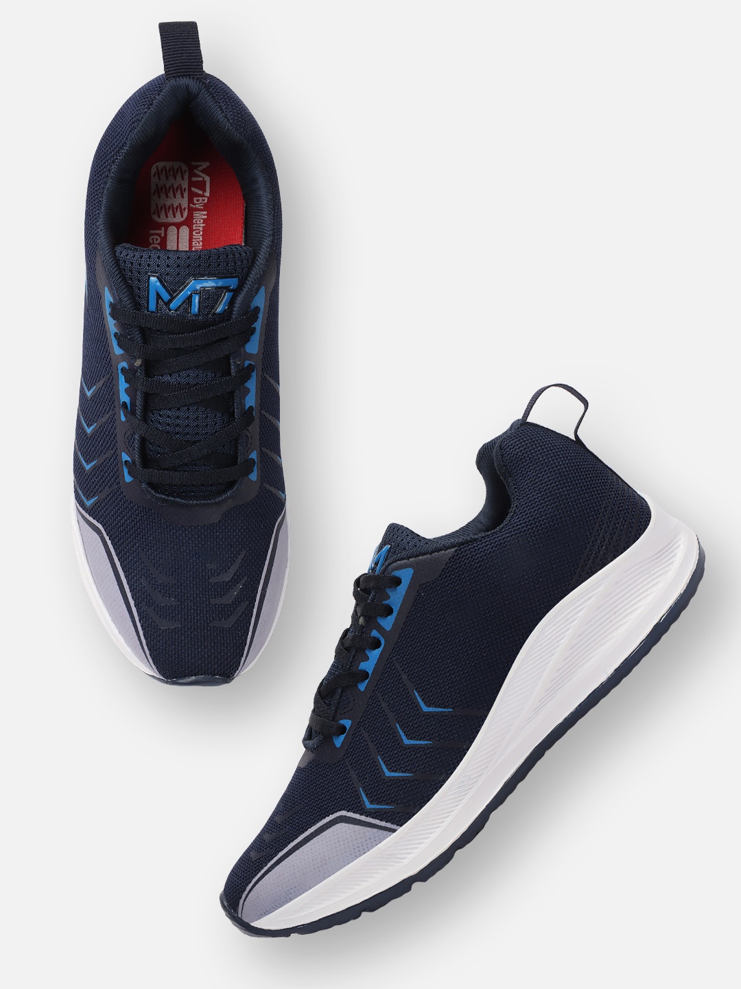 

M7 by Metronaut Men Woven Design Lightweight Comfort Insole Mesh Sneakers, Navy blue