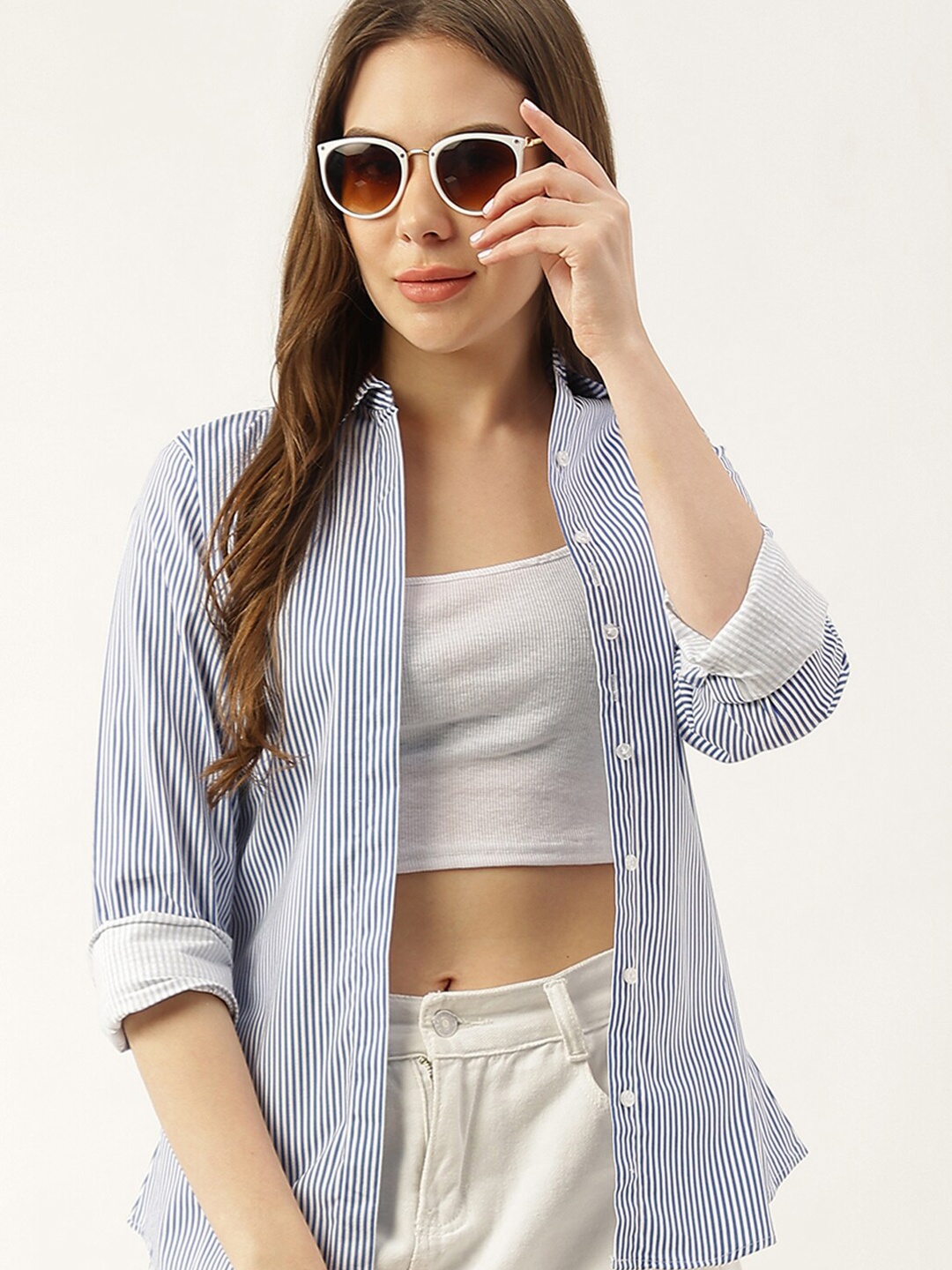 

Hancock Striped Slim Fit Casual Pure Cotton Shirt, White