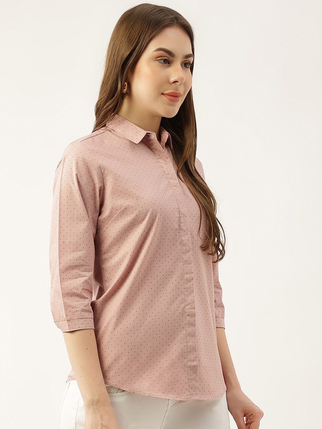 

Hancock Micro Ditsy Printed Slim Fit Casual Shirt, Pink