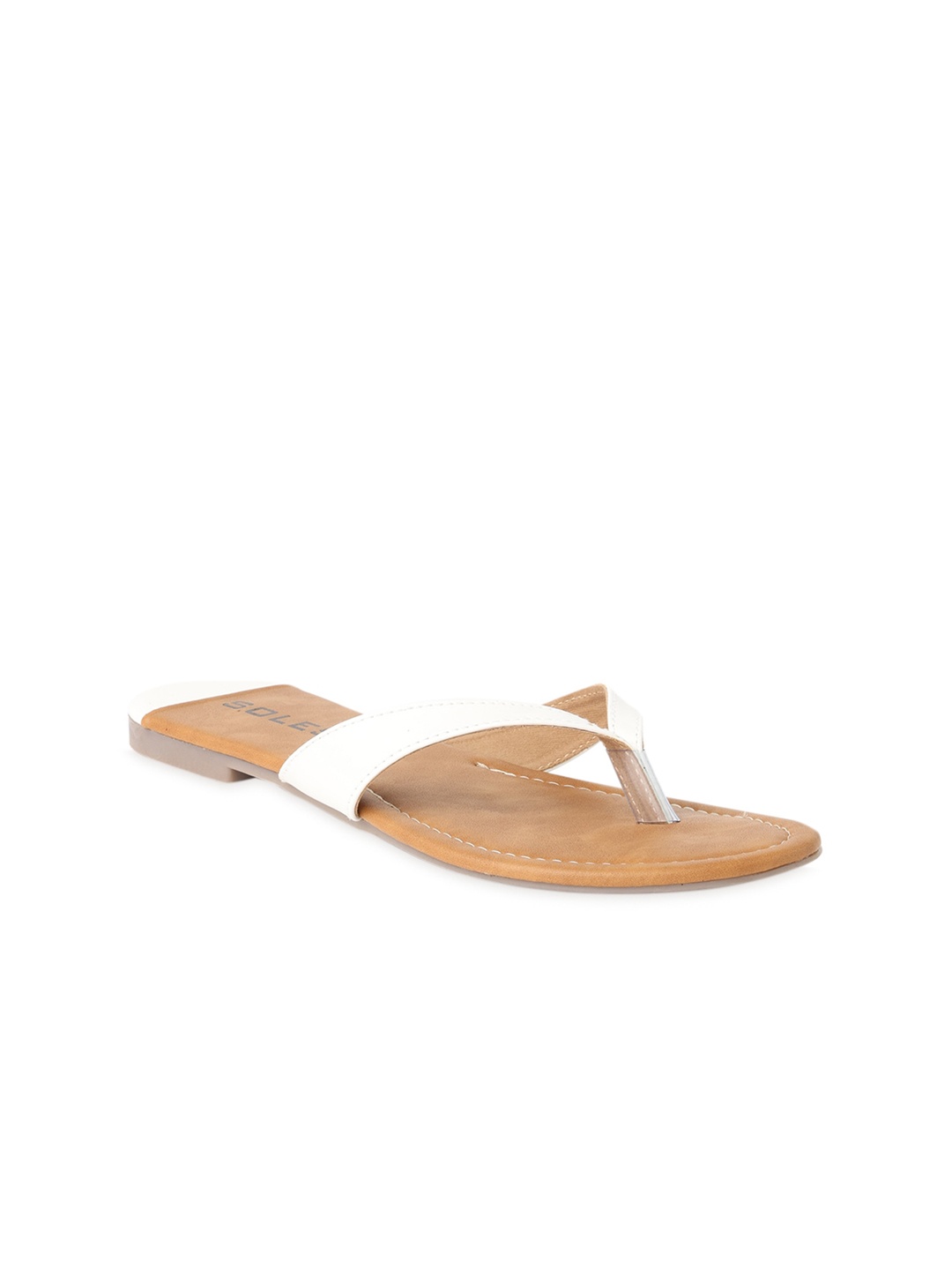 

SOLES Women Colourblocked Open Toe Flats, White
