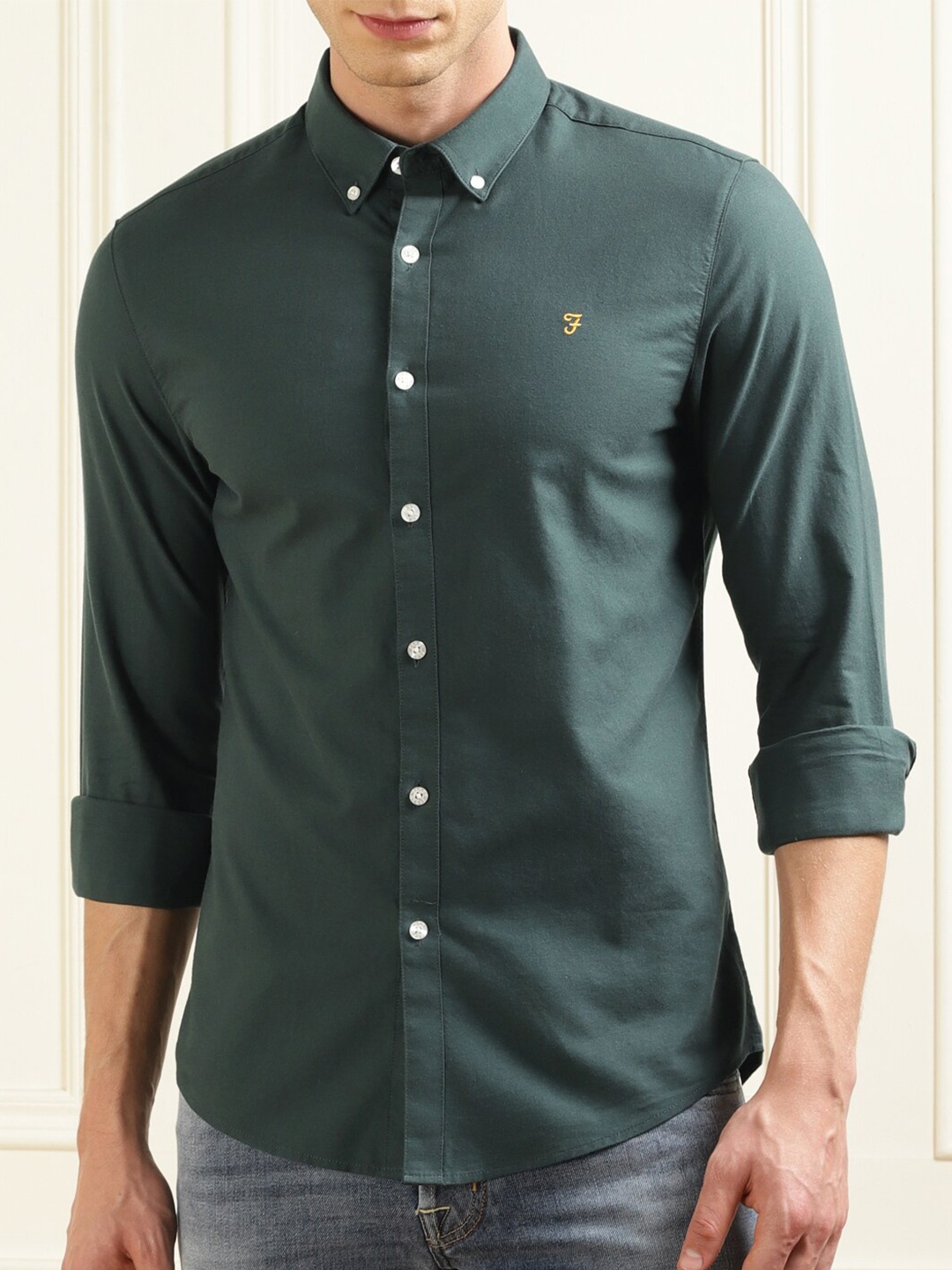 

Farah Cotton Casual Shirt, Green