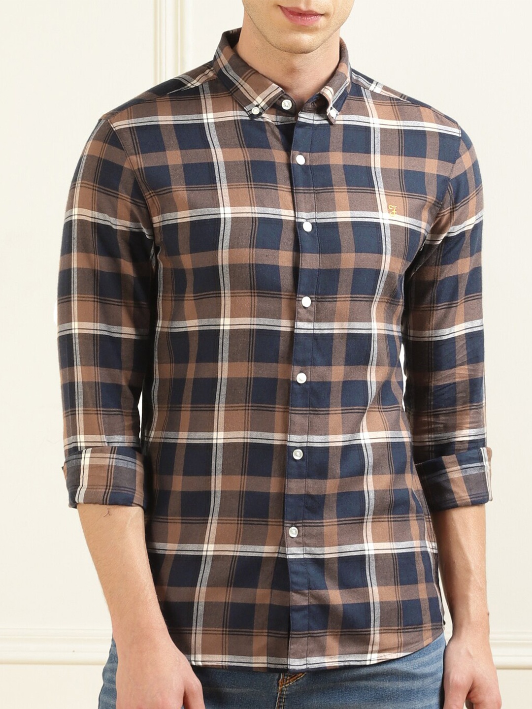 

Farah Tartan Checks Cotton Casual Shirt, Brown