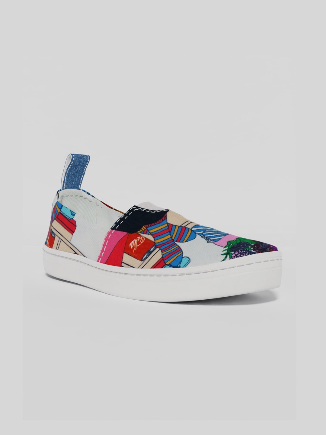 

LOKAIT The Sneakers Company Women Printed Slip-On Sneakers, White
