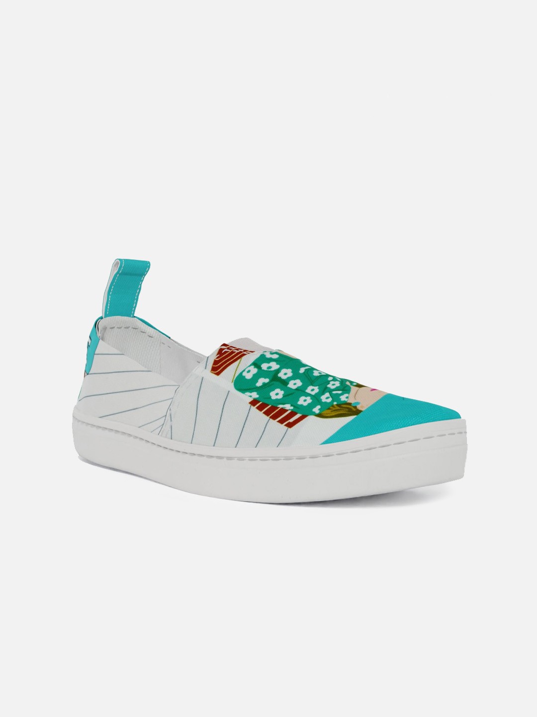 

LOKAIT The Sneakers Company Women Printed Slip-On Sneakers, White