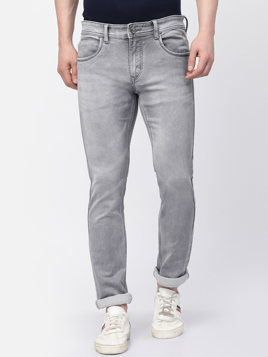 

TNG Men Slim Fit Heavy Fade Stretchable Cotton Jeans, Grey