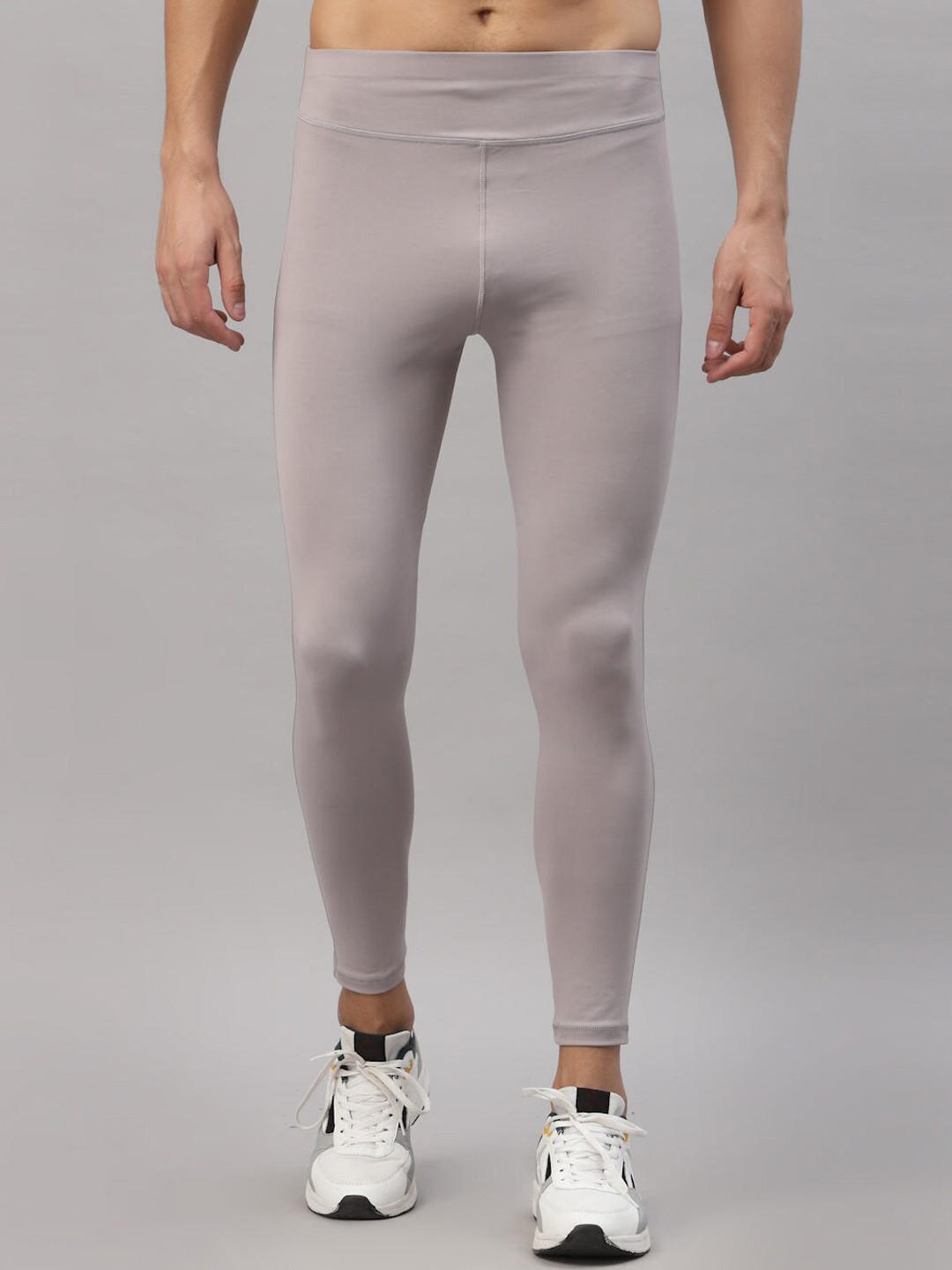 

JUMP USA Men Rapid Dry-Fit Solid Training Tights, Grey