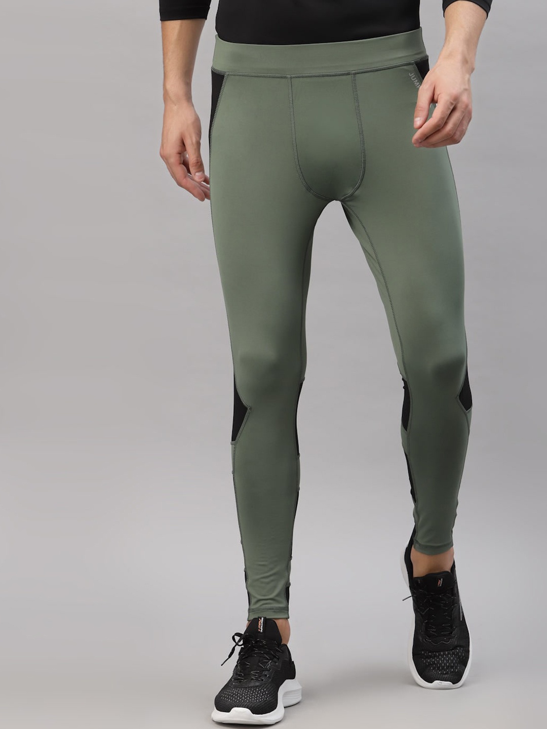 

JUMP USA Men Dry-Fit Ankle-Length Training Tights, Green