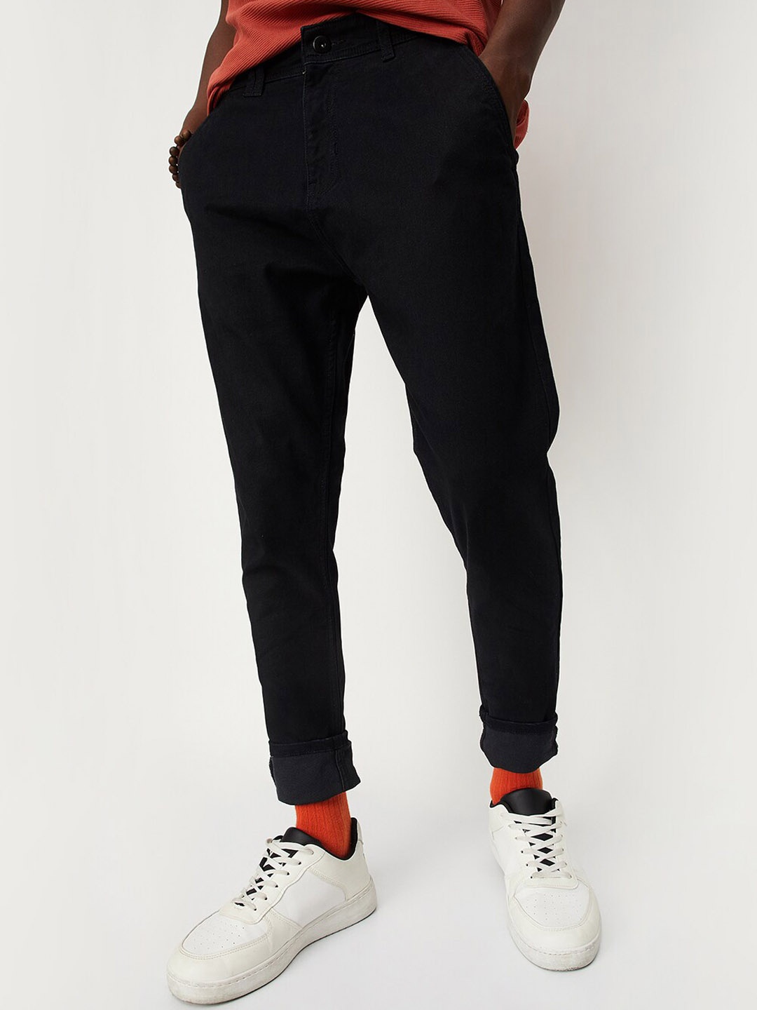 

max Men Mid-Rise Jeans, Black