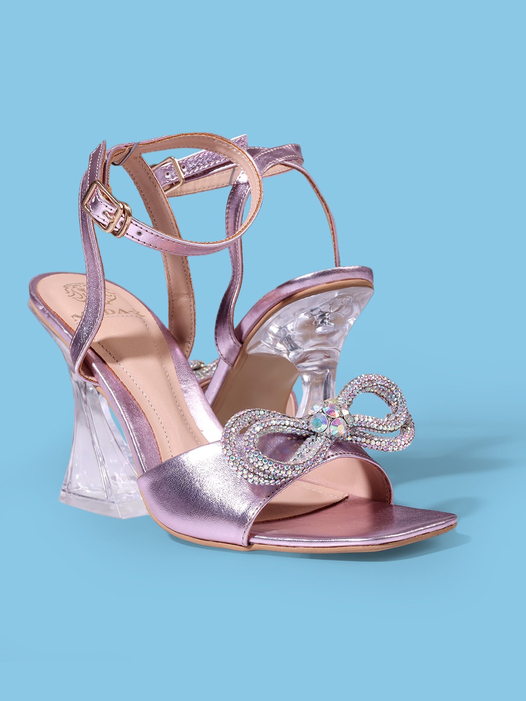 

MODA-X Embellished Bow Block Heels, Lavender