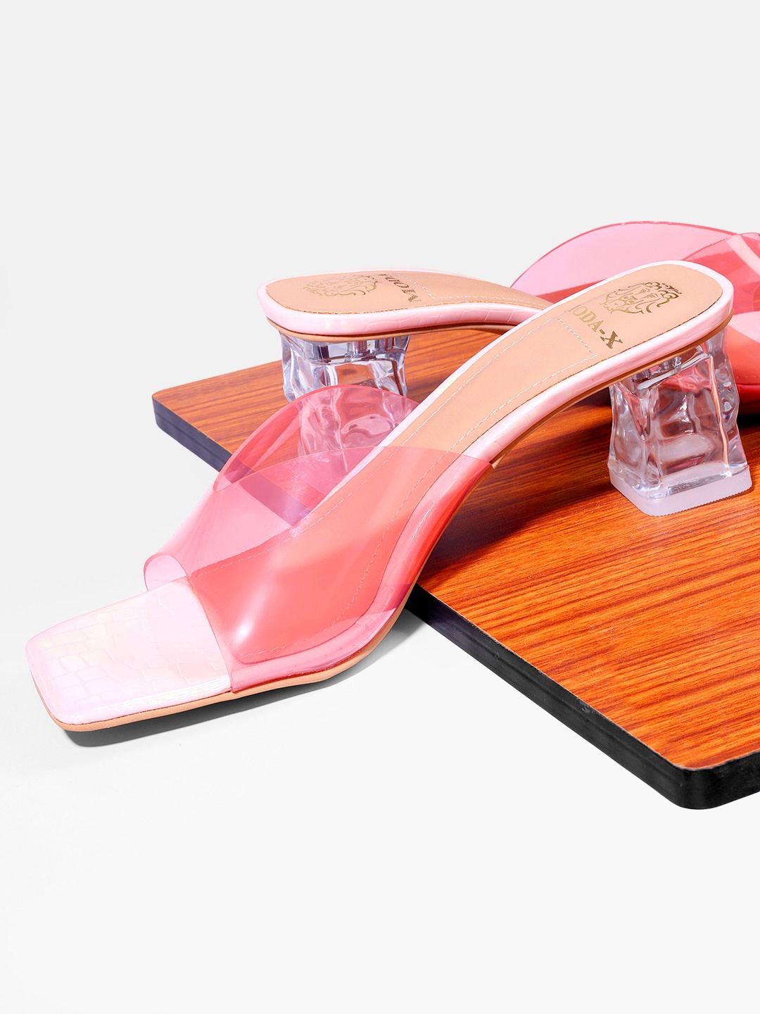 

MODA-X Open Toe Block Heels, Pink