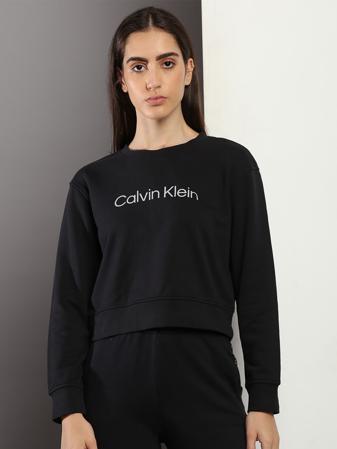 

Calvin Klein Jeans Round Neck Printed Sweatshirt, Black