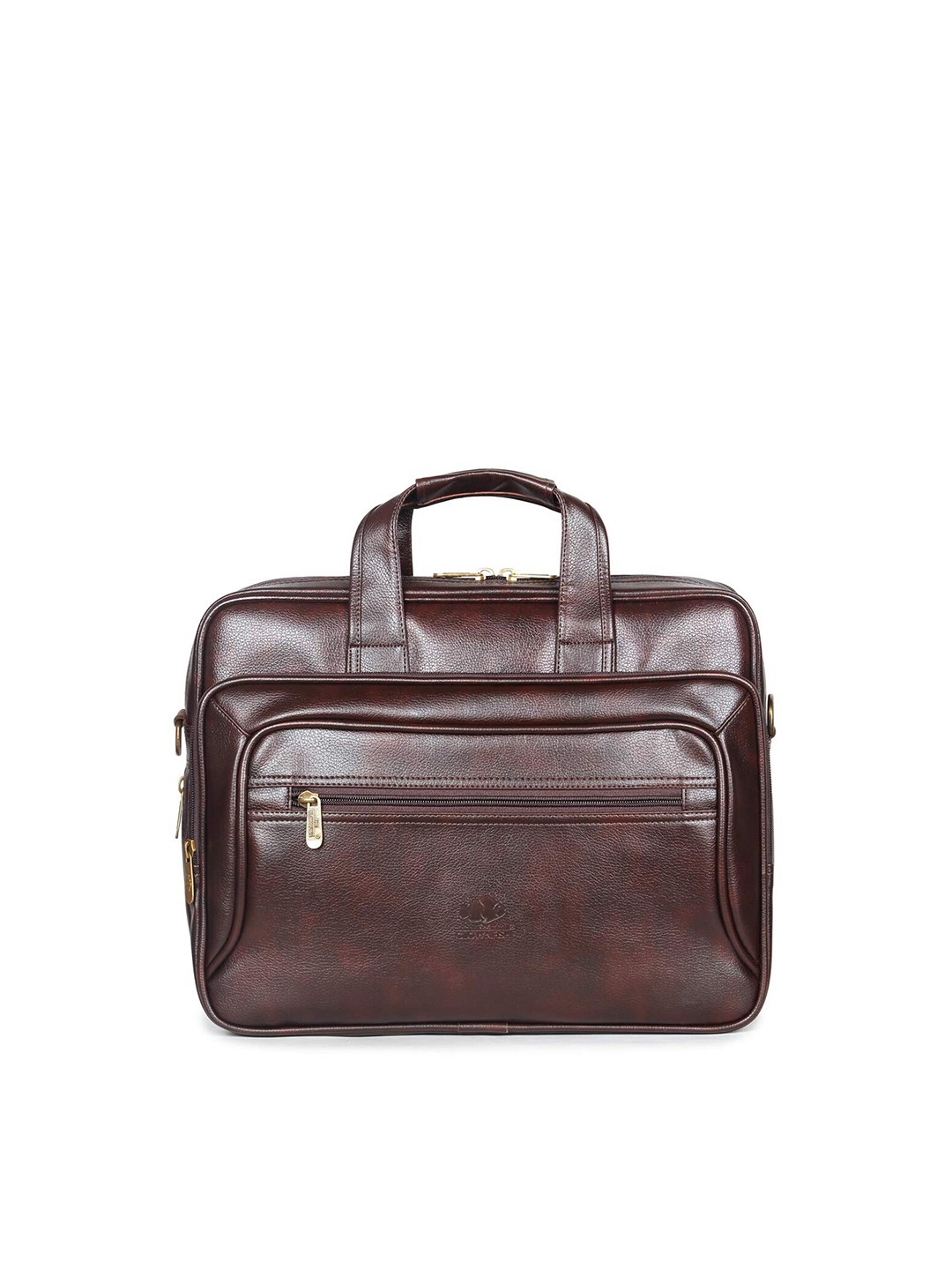

THE CLOWNFISH Solid Adjustable Shoulder Straps Laptop Bag, Brown