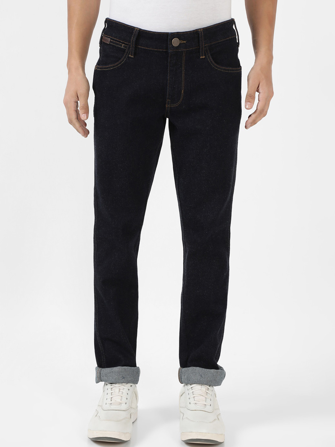 

Wrangler Men Skanders Slim Fit Low-Rise Stretchable Cotton Jeans, Blue