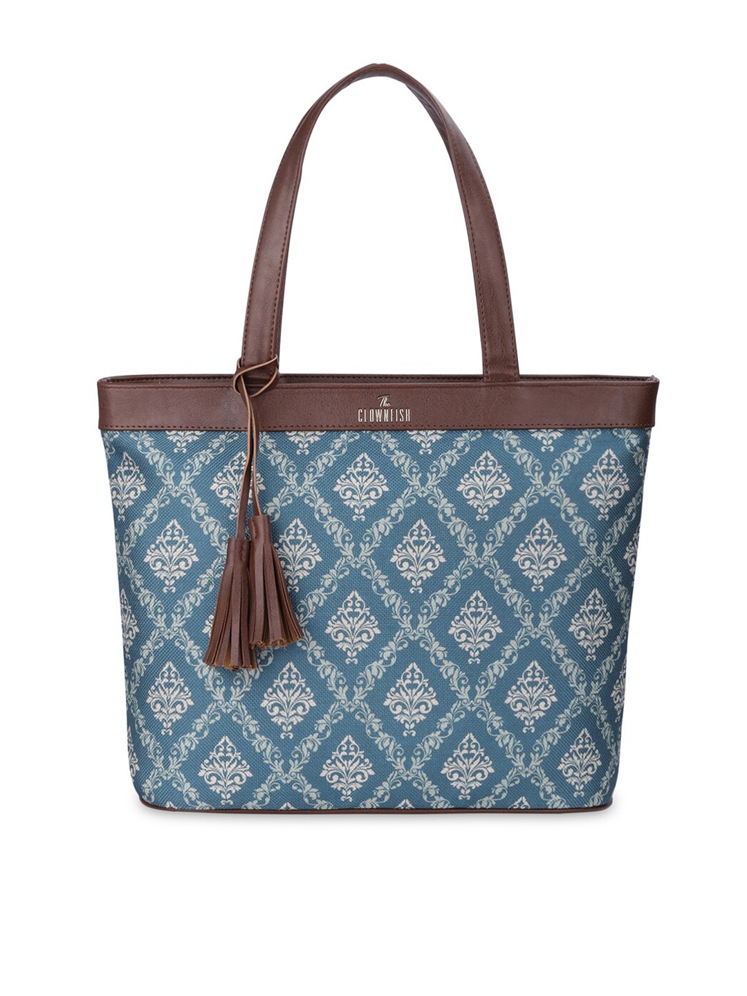 

THE CLOWNFISH Casey Women Printed Jute Laptop Bag, Teal