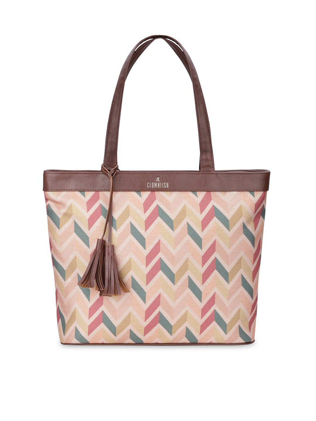 

THE CLOWNFISH Women Printed Jute Laptop Bag, Beige