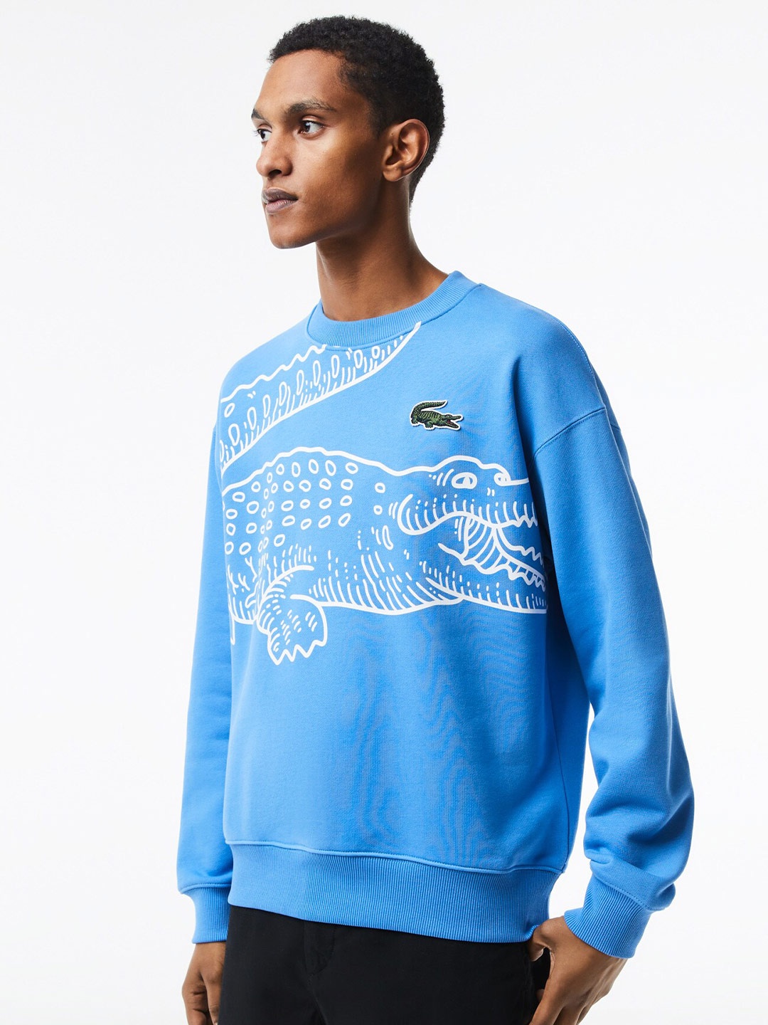 

Lacoste Round Neck Printed Sweatshirt, Blue