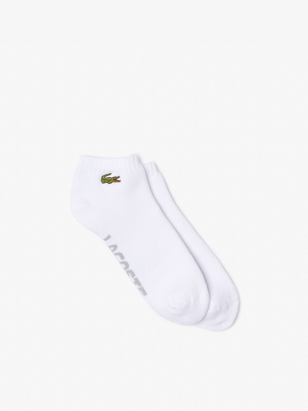 

Lacoste Brand Logo Printed Stretchable Ankle-Length Socks, White