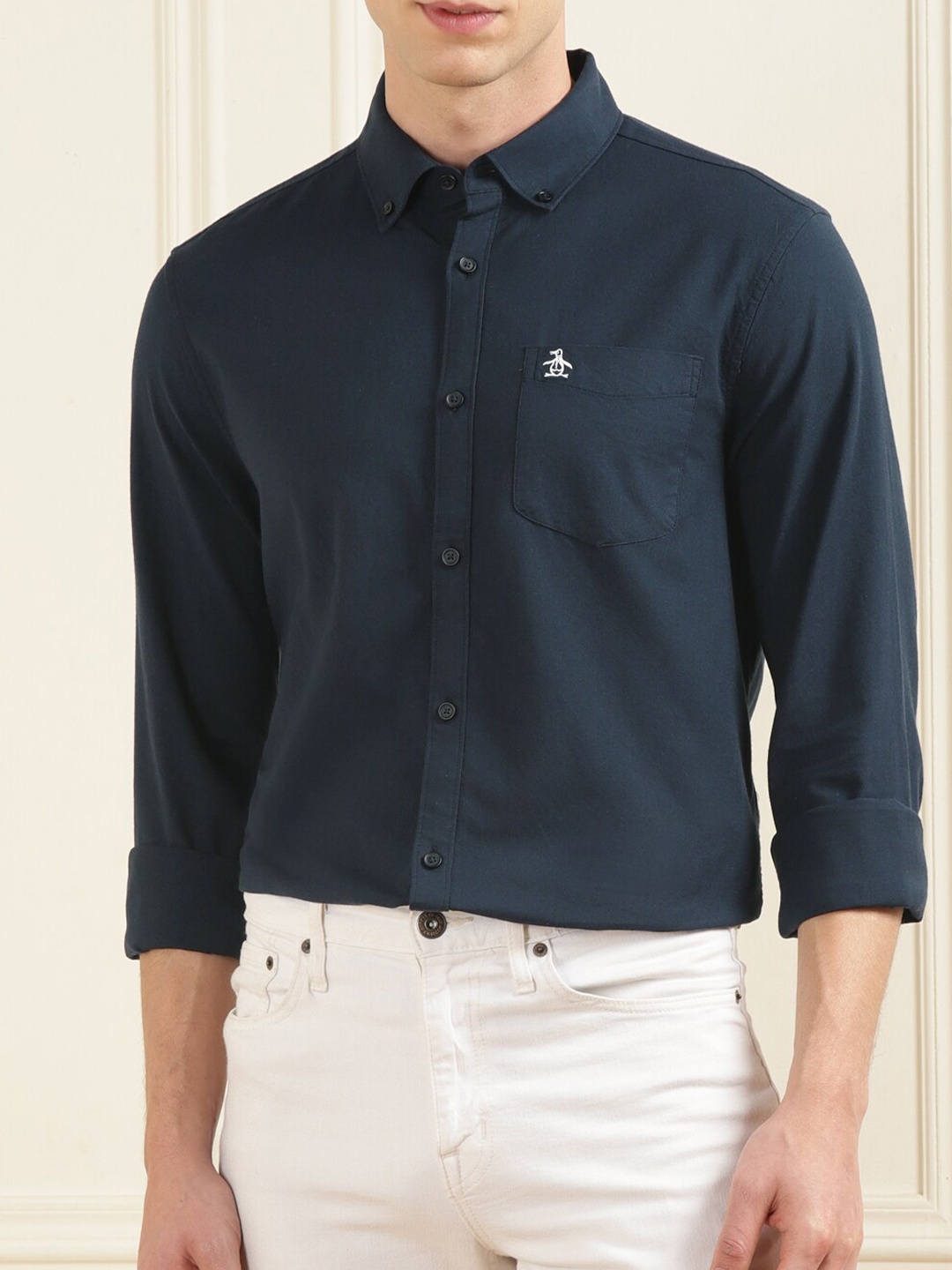 

Original Penguin Spread Collar Casual Shirt, Navy blue