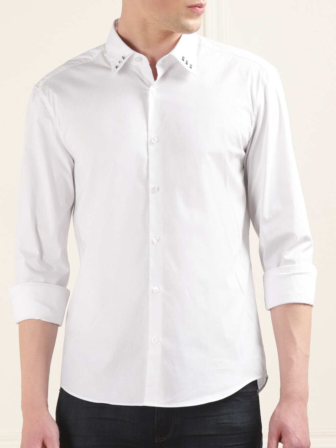

HUGO Spread Collar Casual Cotton Shirt, White