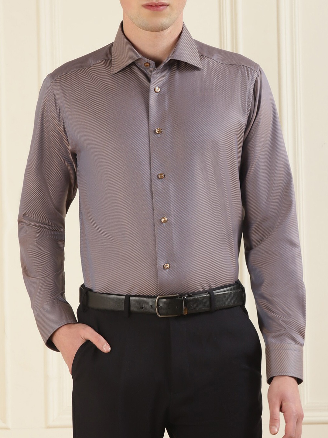 

Eton Spread Collar Pure Cotton Formal Shirt, Brown