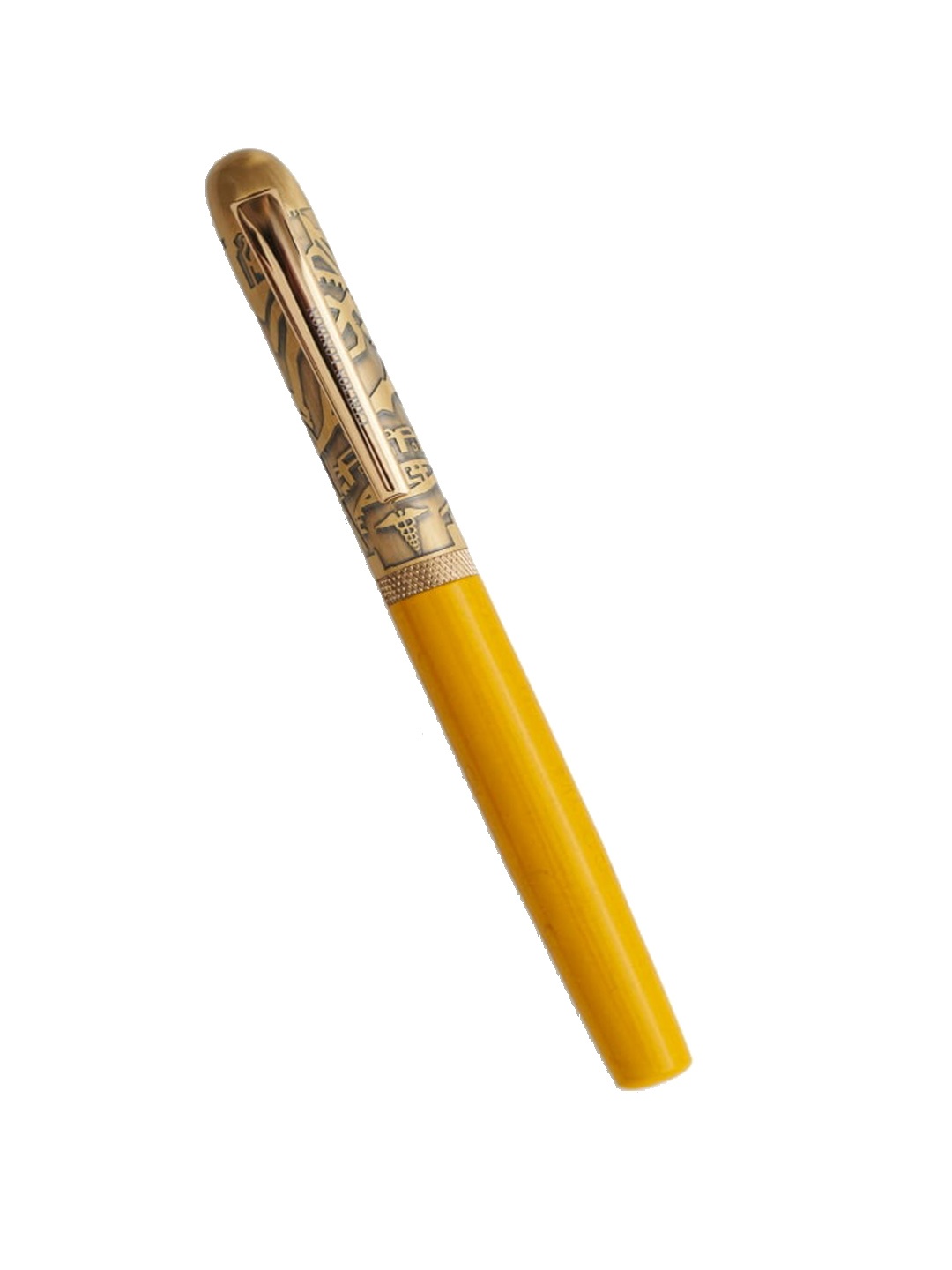 

Carlton London Etched Marble Finished Pen, Yellow