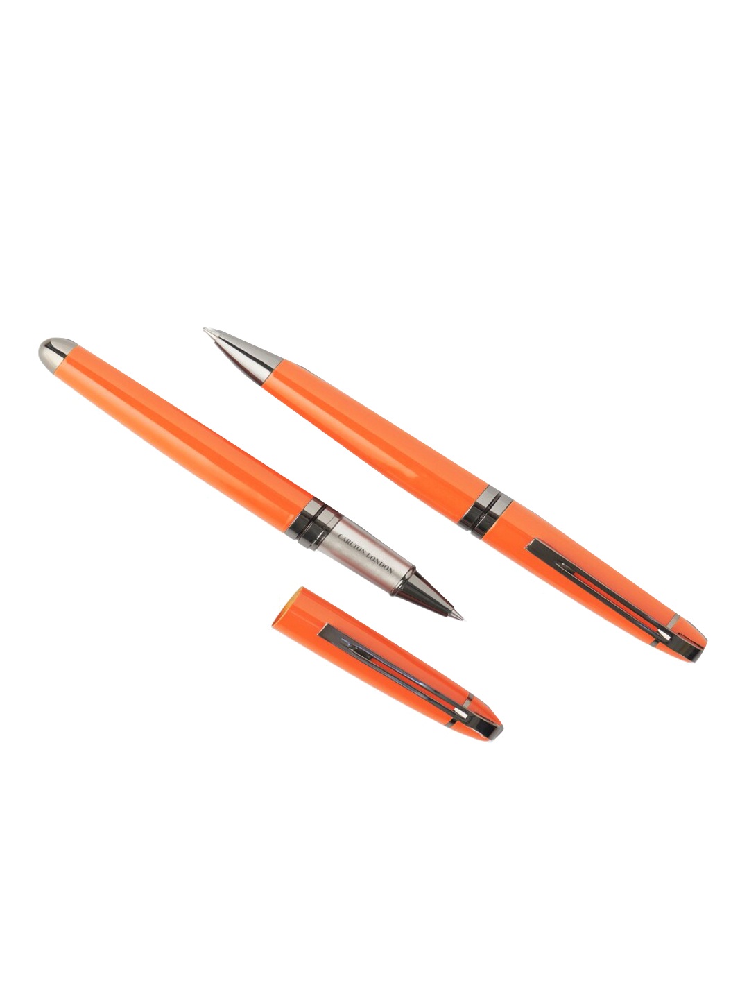 

Carlton London Set Of 2 Twist Metal Refill Pens, Orange