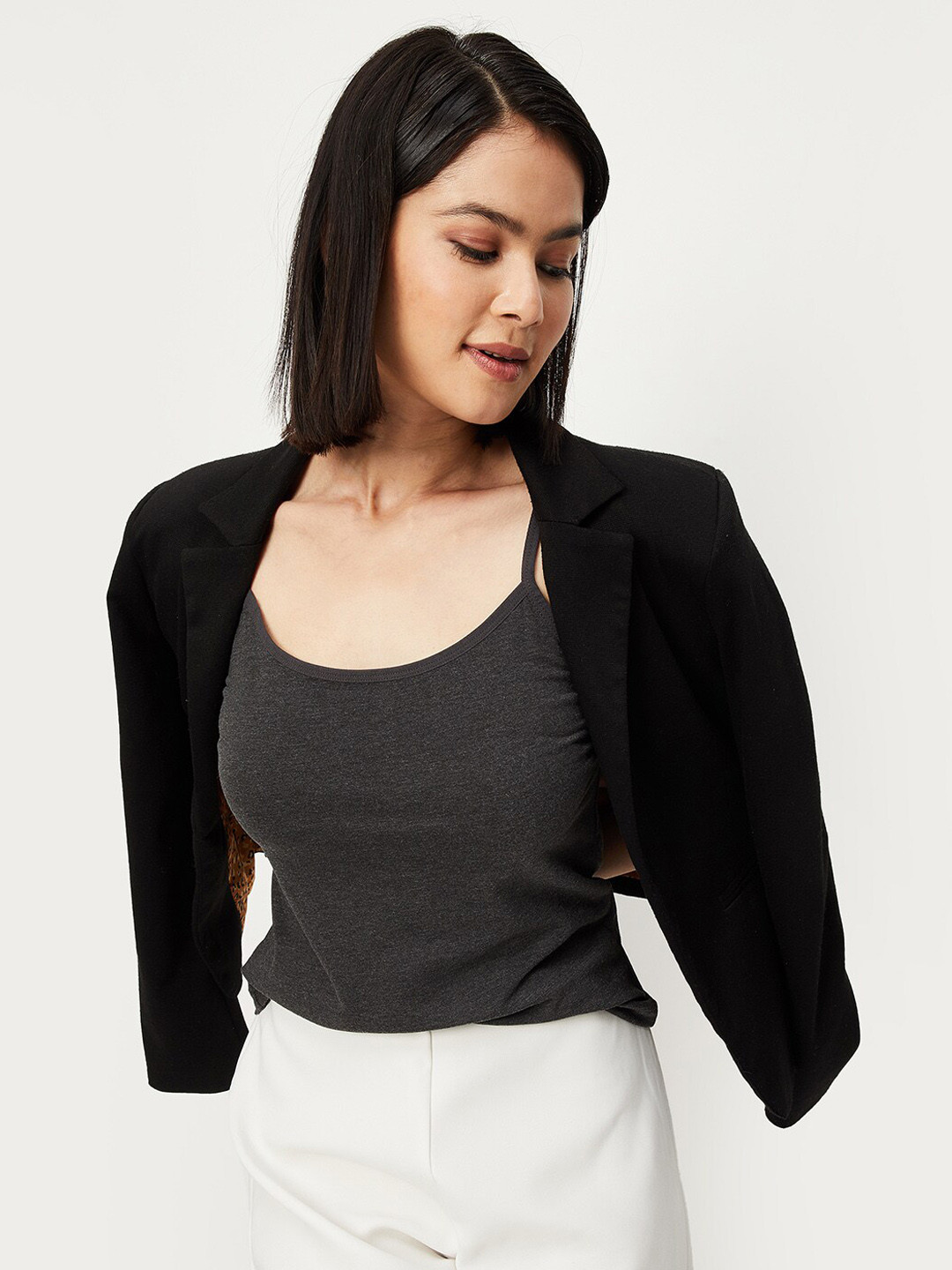 

max Non-Padded Shoulder Strap Camisole, Grey melange